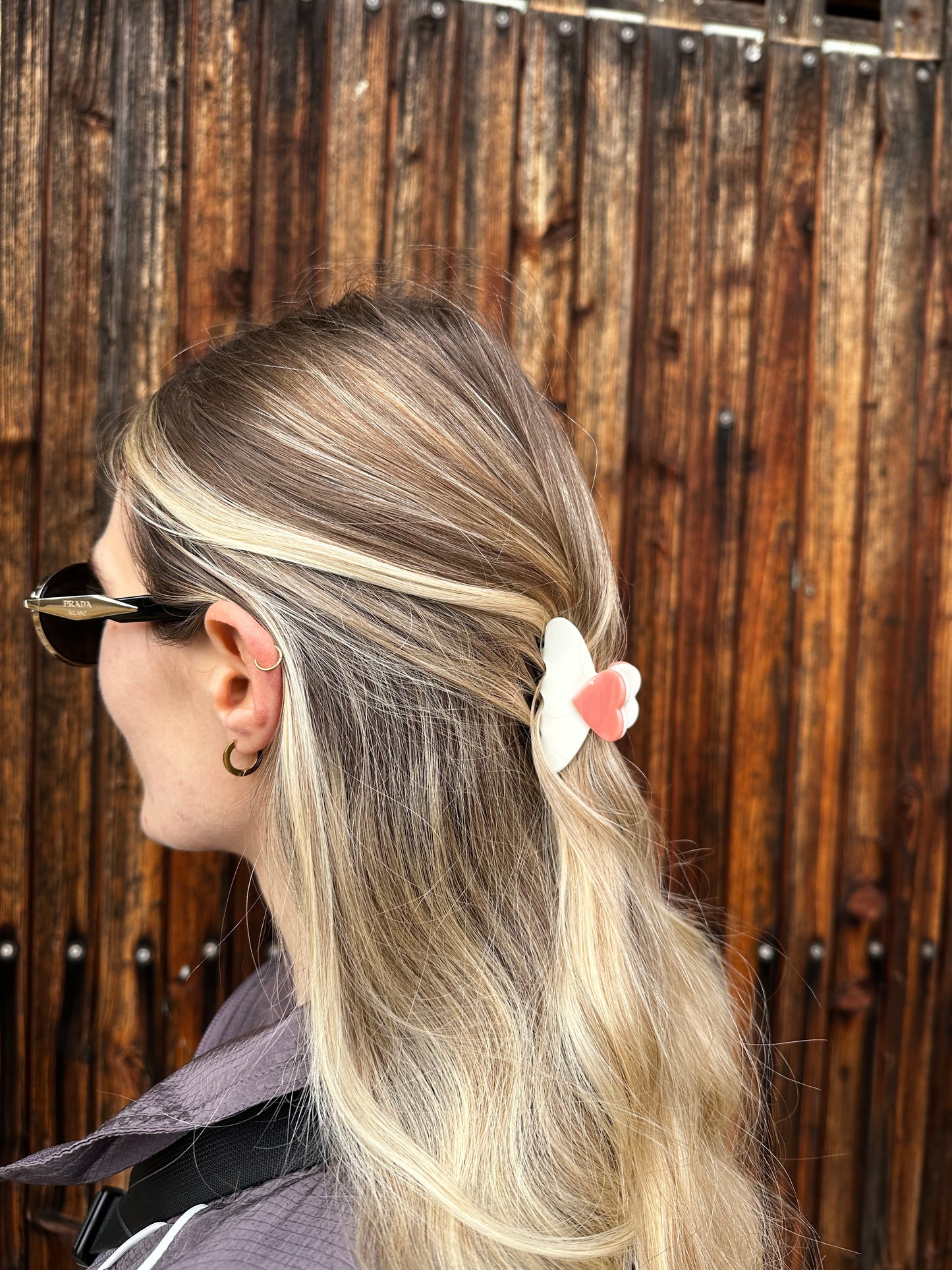 Peach hair clip