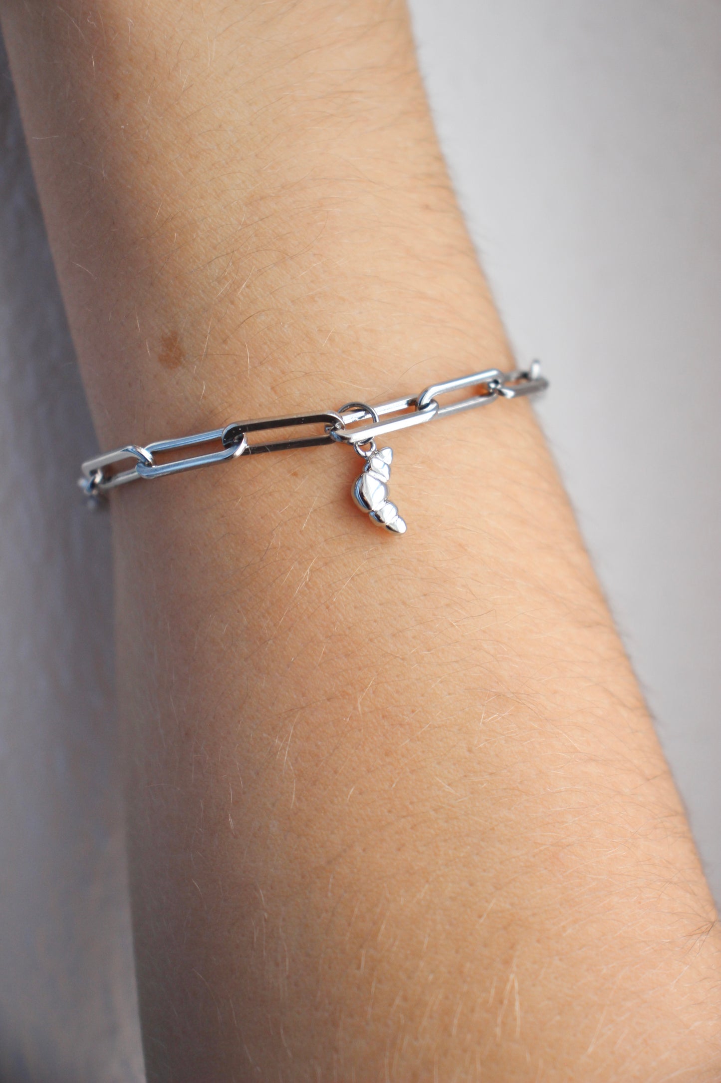 Croissant Armband silber