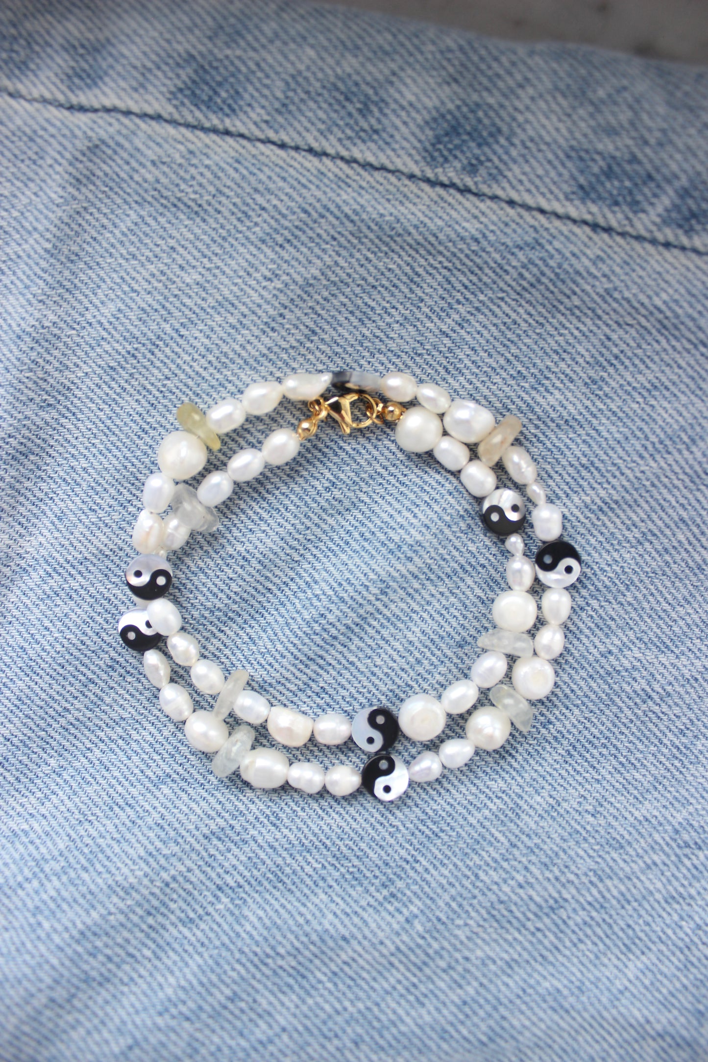 Chunky Yin & Yang Perlenkette