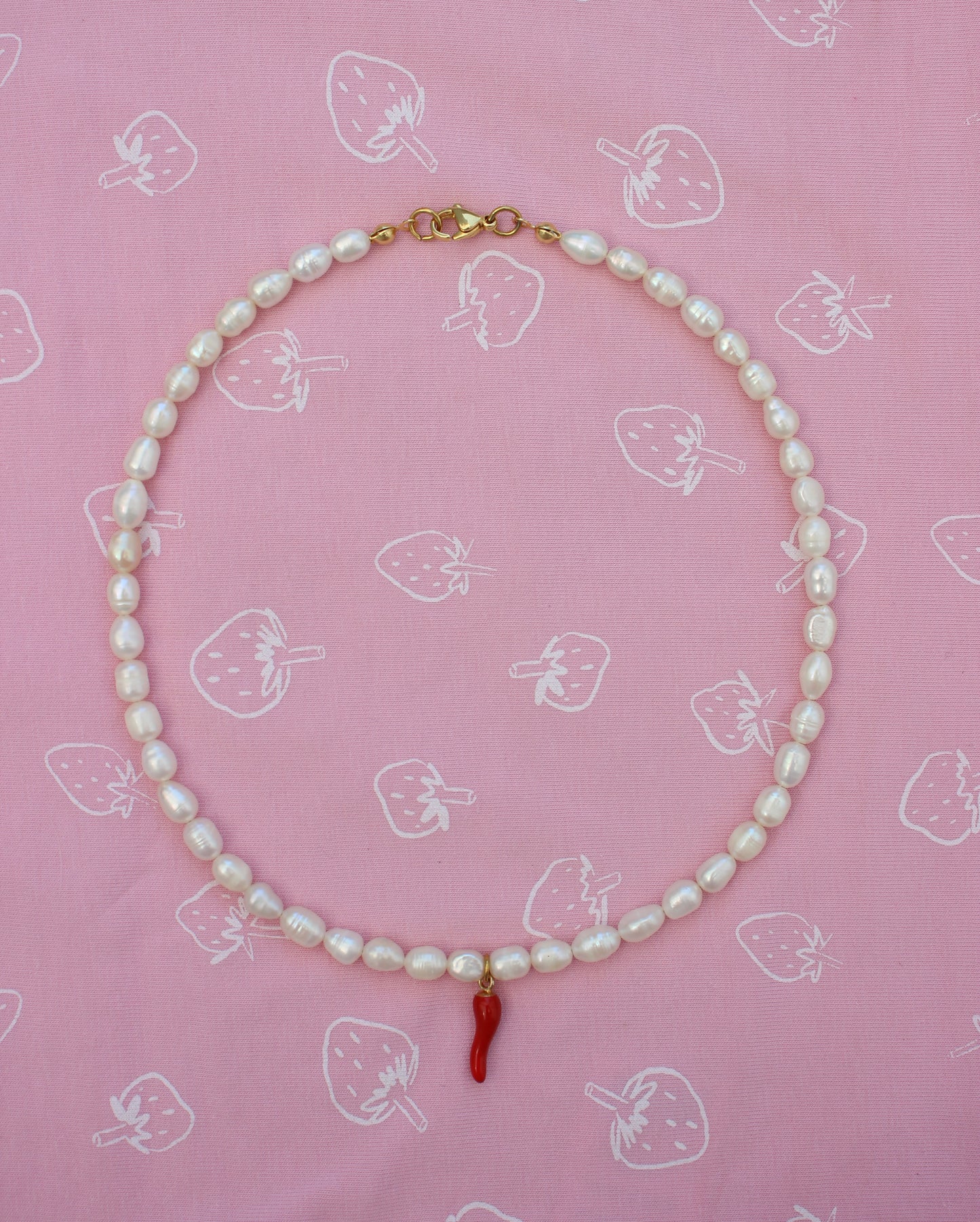 Chili Süßwasserperlen Choker