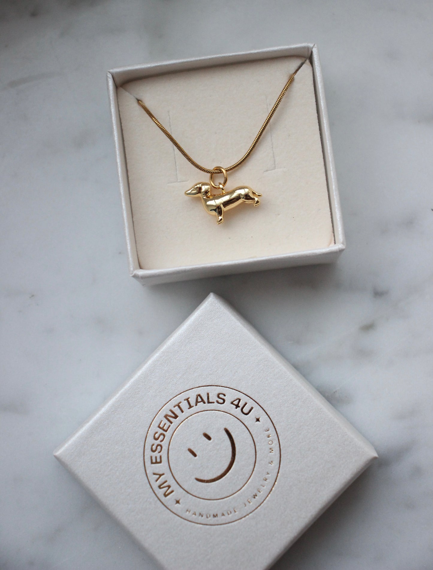 Dackel Halskette gold