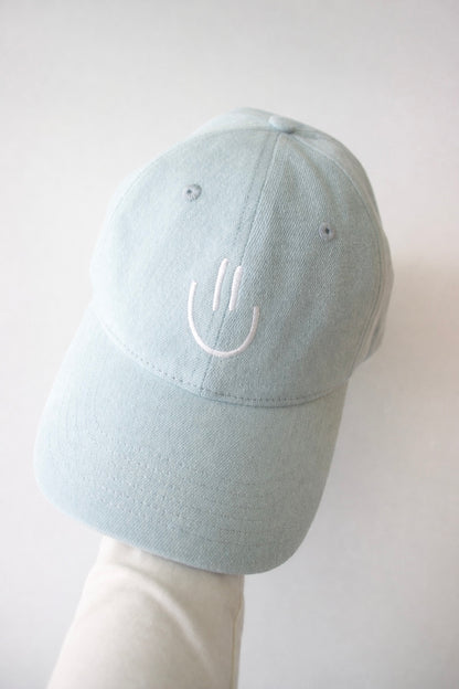 Smiley Kappe Jeansblau