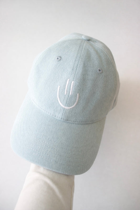 Smiley Kappe Jeansblau
