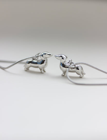 Dackel Halskette silber