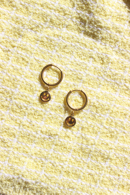 Smiley Creolen gold