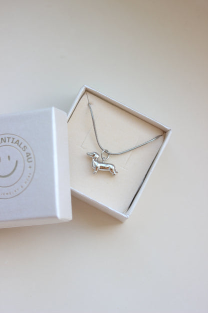 Dackel Halskette silber