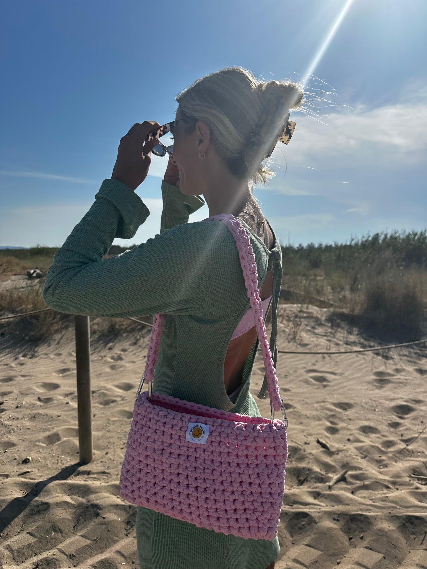 IBIZA Häkeltasche pink