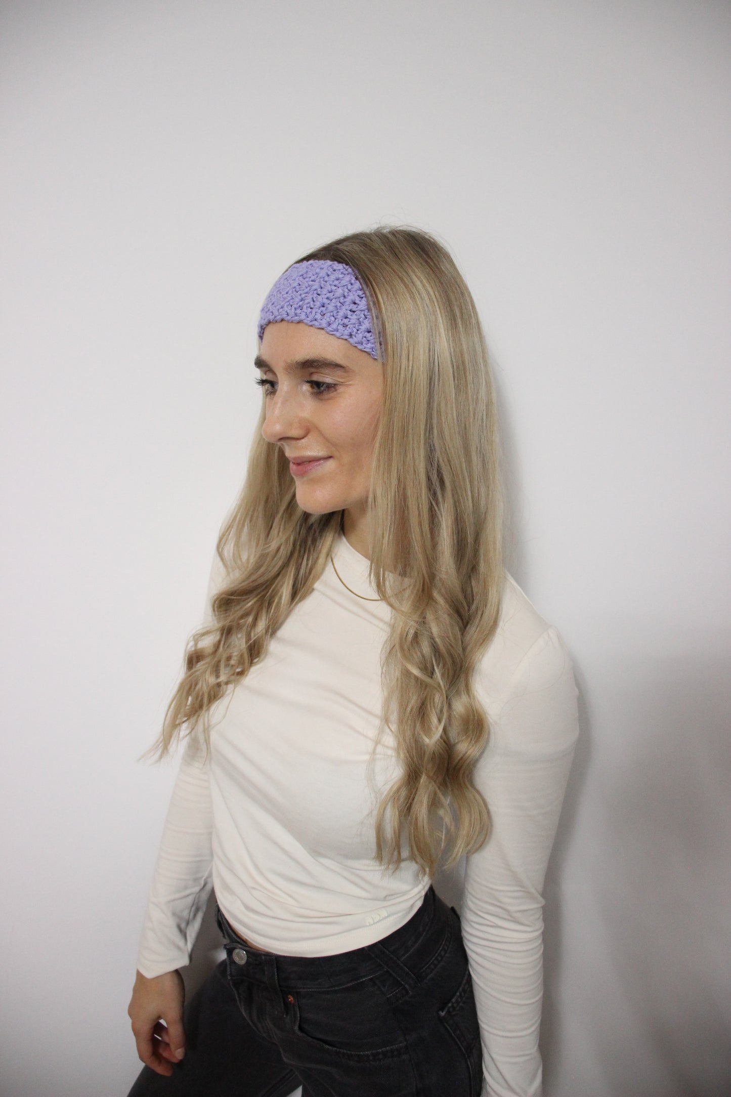 CROCHET Haarband flieder