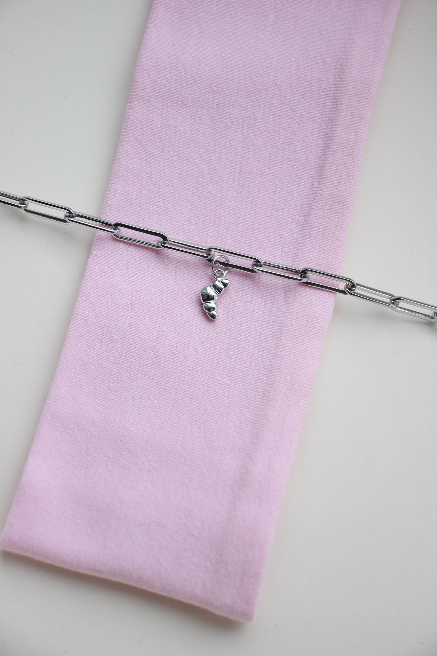 Croissant Armband silber