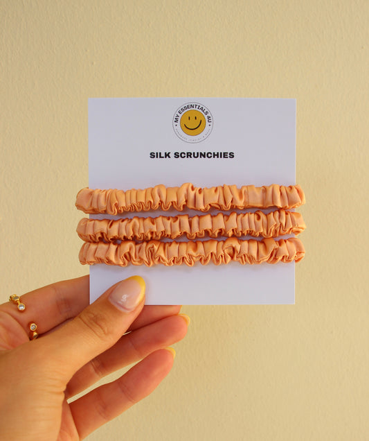PEACH Silk Scrunchies