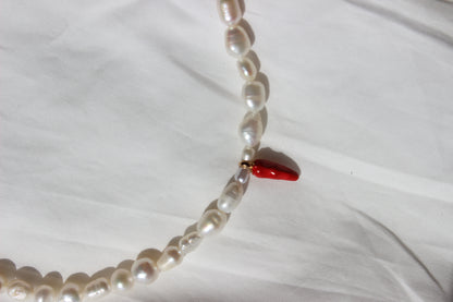 Chili Süßwasserperlen Choker