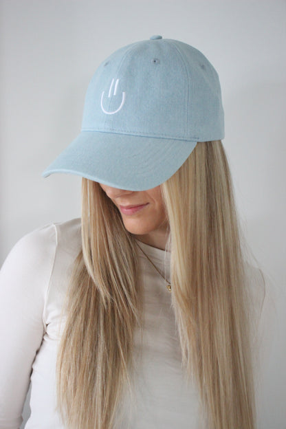 Smiley Kappe Jeansblau