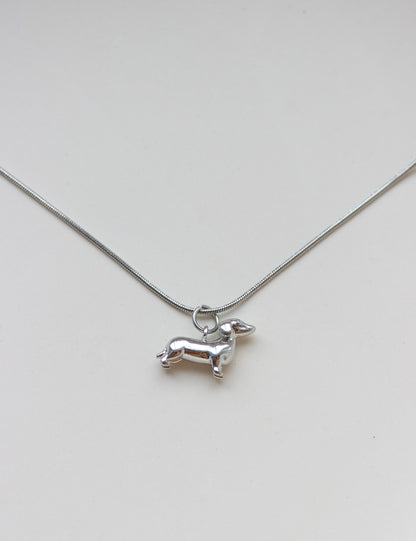 Dackel Halskette silber