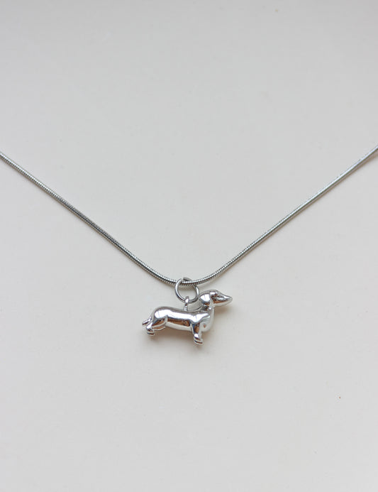 Dackel Halskette silber